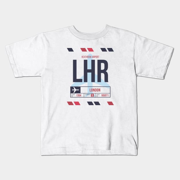 London (LHR) Airport Code Baggage Tag Kids T-Shirt by SLAG_Creative